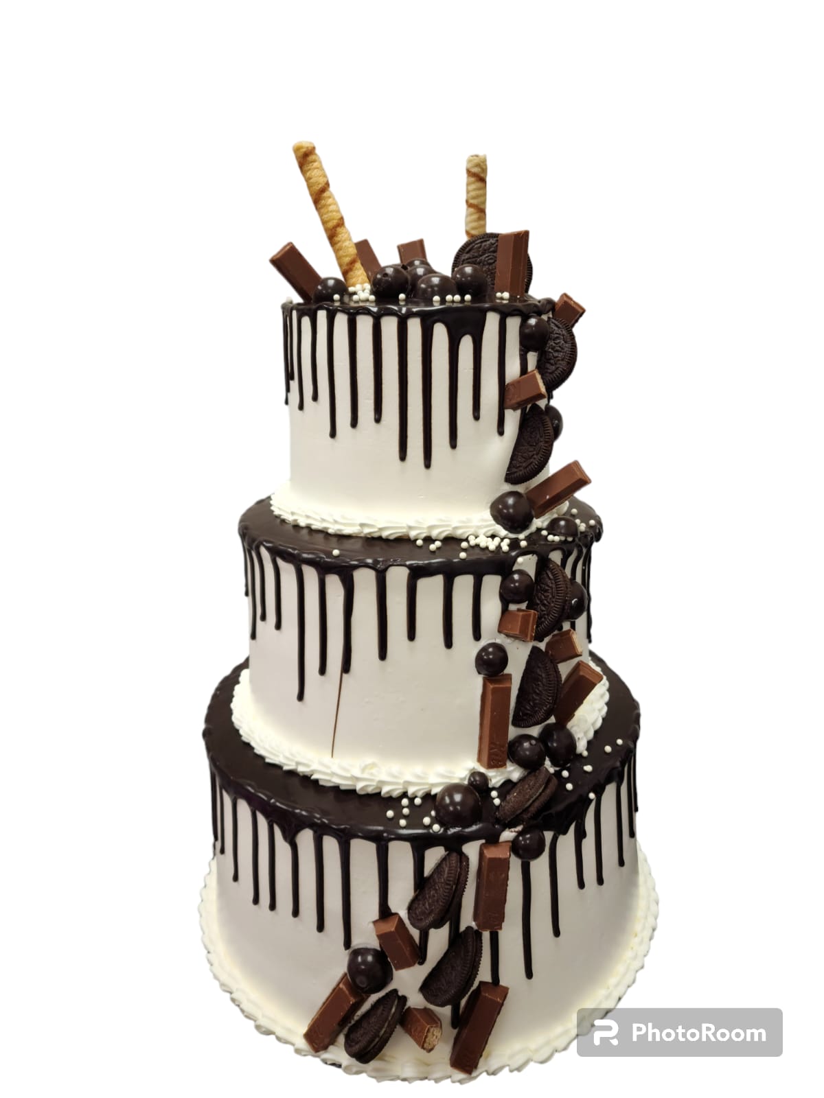 Blue themed birthday cake